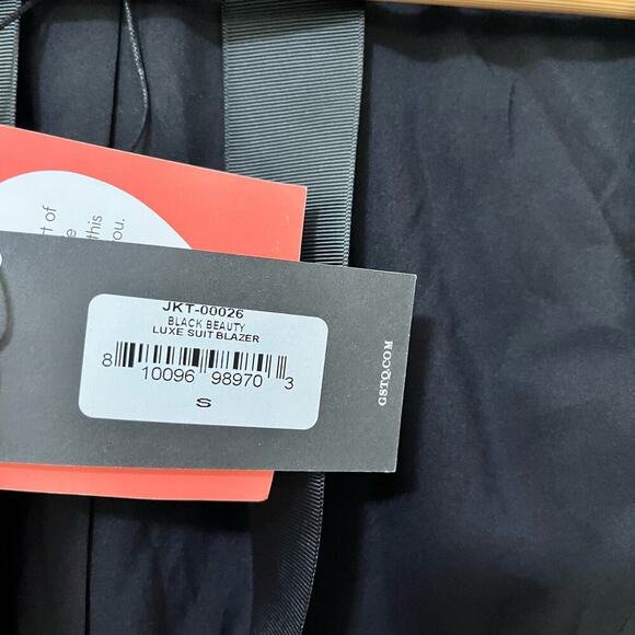 GSTQ Womens Luxe Scuba Suit Blazer Size S Black Classic Corpcore Office NEW - Picture 12 of 13